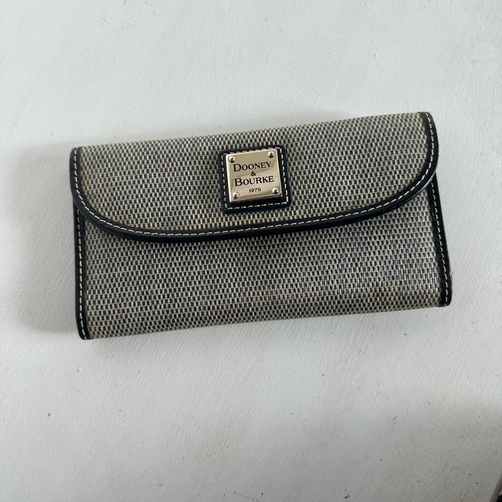 Vintage Dooney & Bourke Red and Blue Wallet with Flap Closure